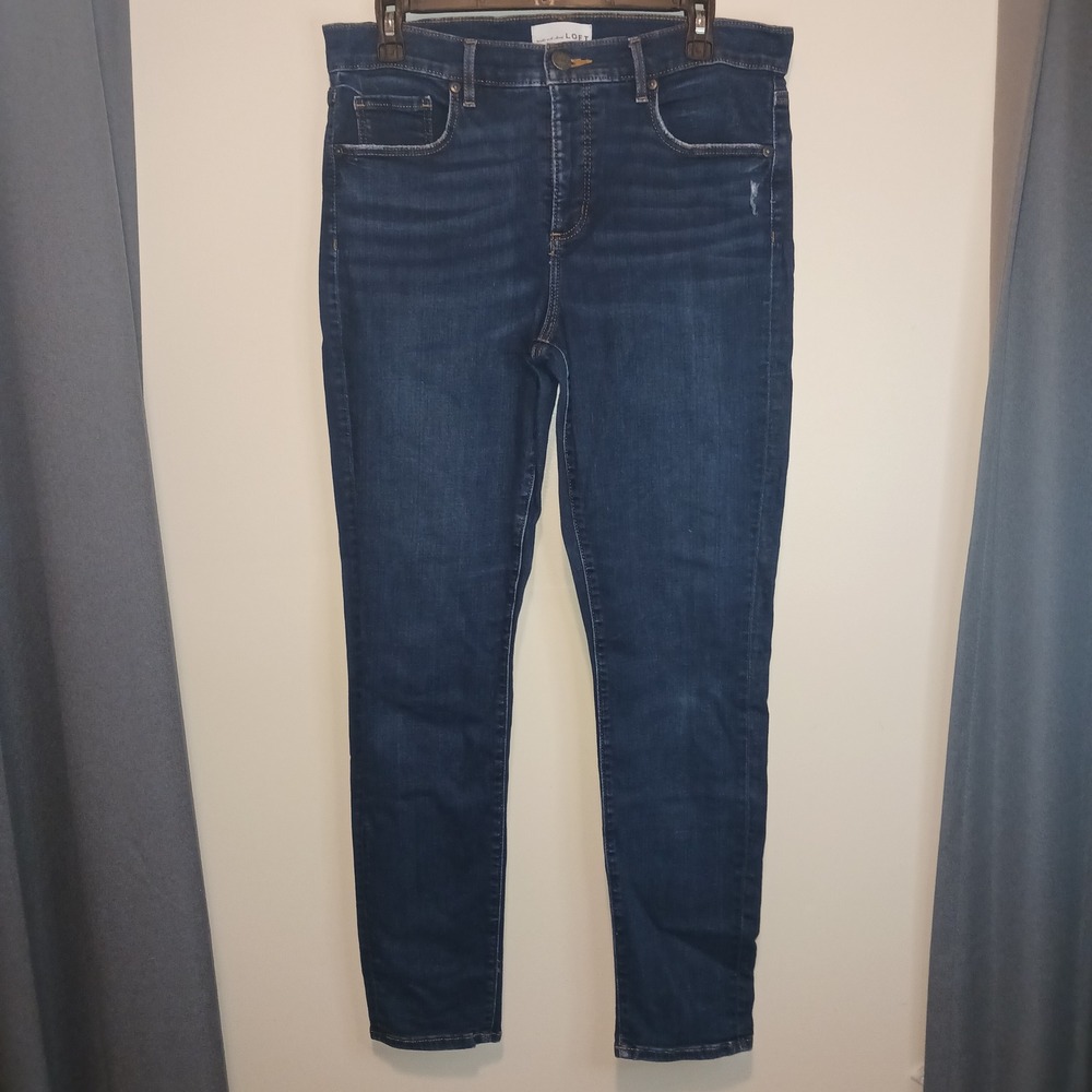 Loft New Modern Skinny Jeans Dark Wash Slim Pockets Denim Size 30 10 Womens